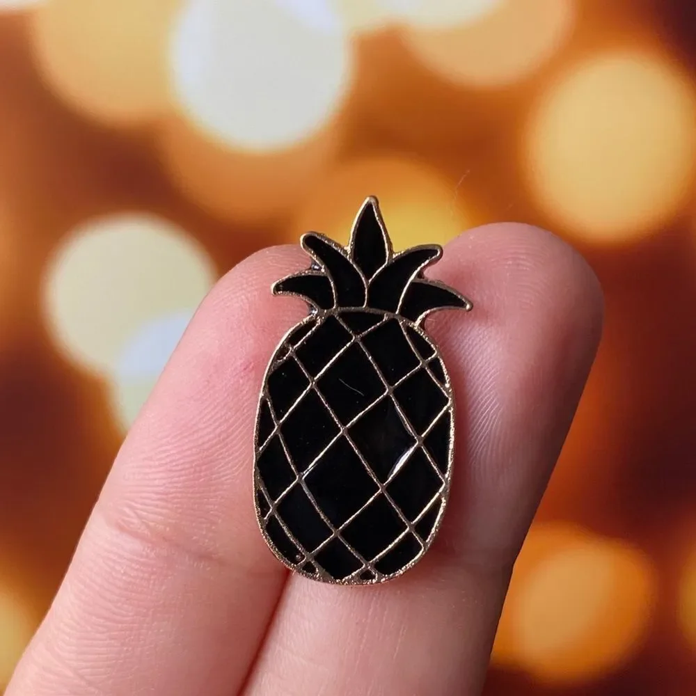 Black Pineapple Enamel Pin/ Brooch Lapel